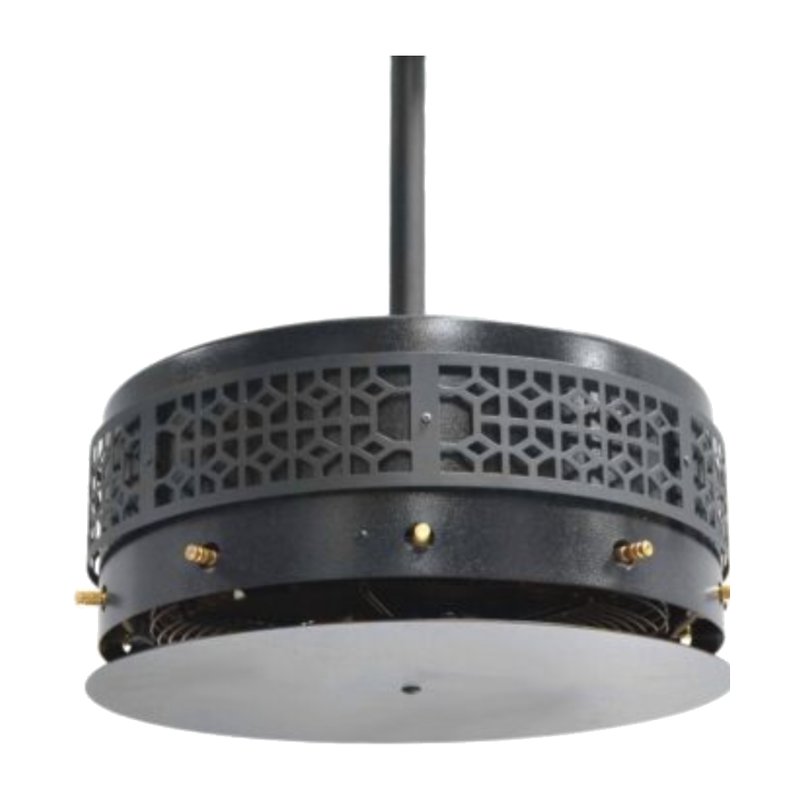 Designer ceiling misting fan, matte black